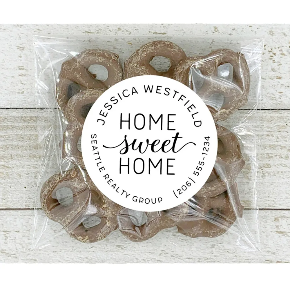 Etichette Personalizzate Da 50 Pezzi Per Agente Immobiliare Open House-Adesivi Personalizzati Per Biscotti, Caramelle, Casa Dolce Casa-Marketing Immob