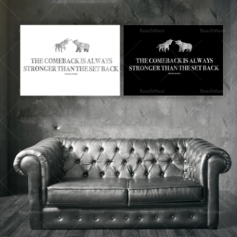 The Come Back - Trading Forex Motivational Poster Mercato Delle Azioni Crypto Wall Art Wall Street