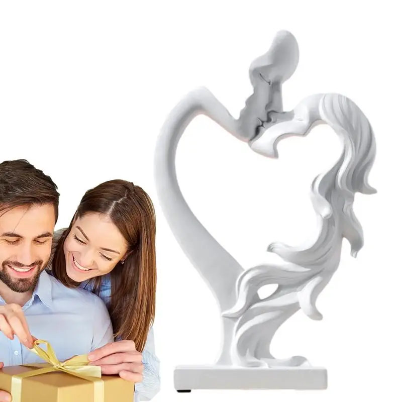Lovers Kiss Statue Coppia Face Statue Creative Romantic Abstract Kiss Coppia Scultura Per Soggiorno Camera Da Letto Tv Stand