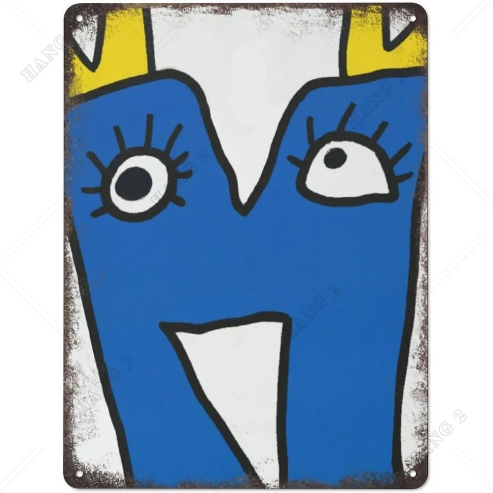 Colorful Fun Abstract Blue M Metal Tin Sign Funny Kissing Characters Poster Novità Creativa Decorazione Unica Tin Wall Art