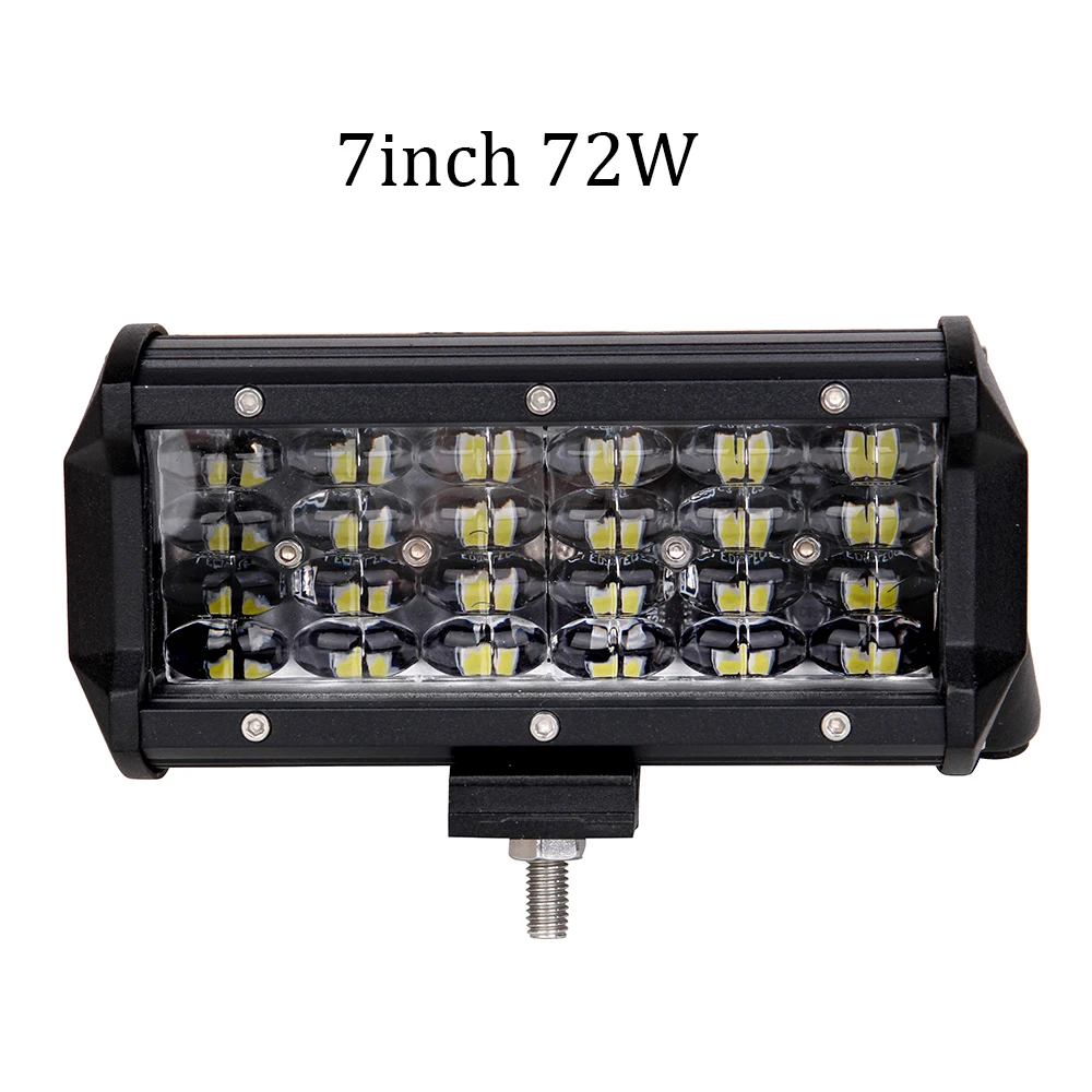 4 Rows 7 Inch Led Bar Work Light 12V 72W 7200Lm Waterproof Fog Driving Light For Off-Road Trucks Atv Suv 4X4 4Wd Boat