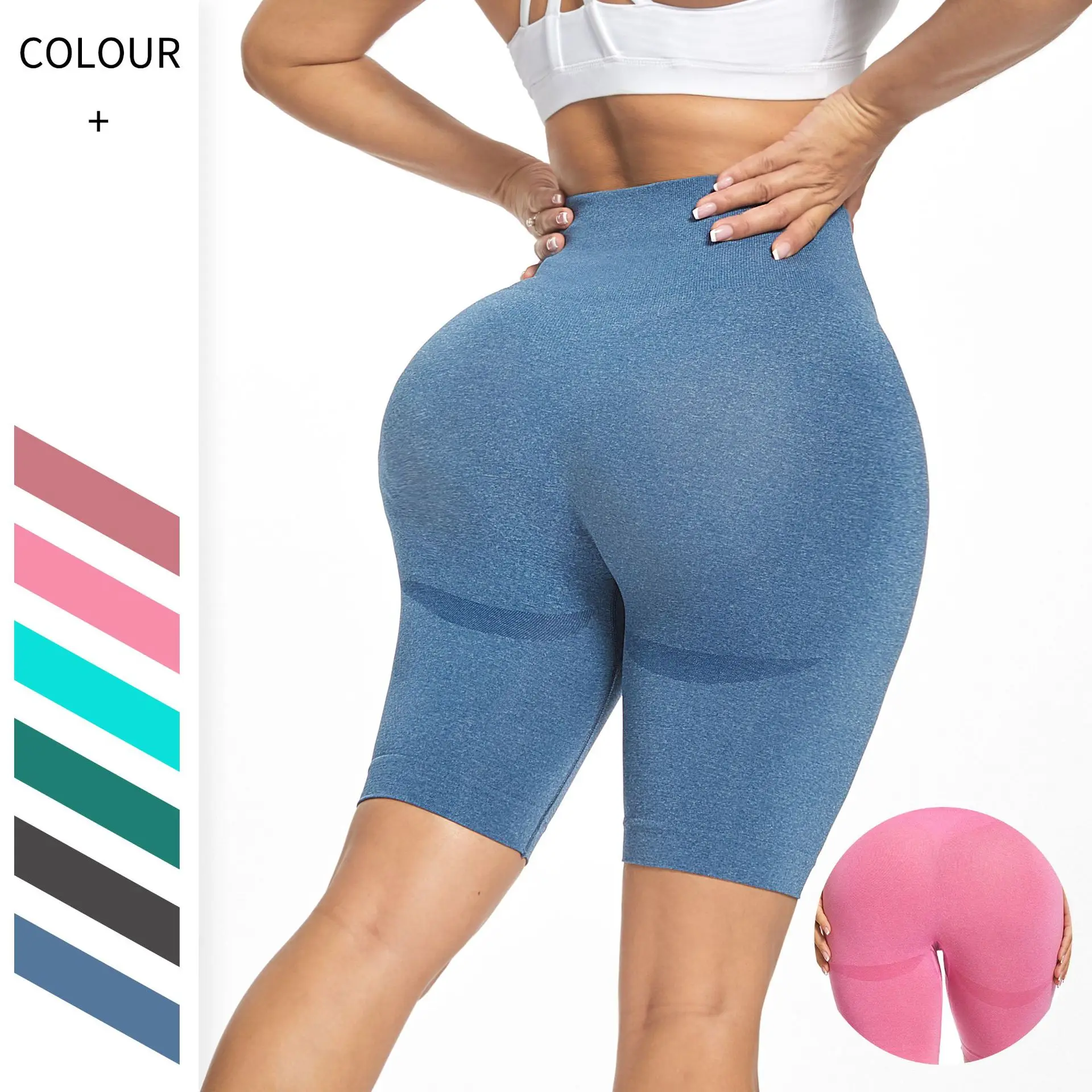 Taobo 2024 Girl Hot Short Yoga Pants Pantaloncini Sportivi Senza Cuciture Leggings Vita Alta Palestra Yoga Shorts Tummy Control Workout Fitness