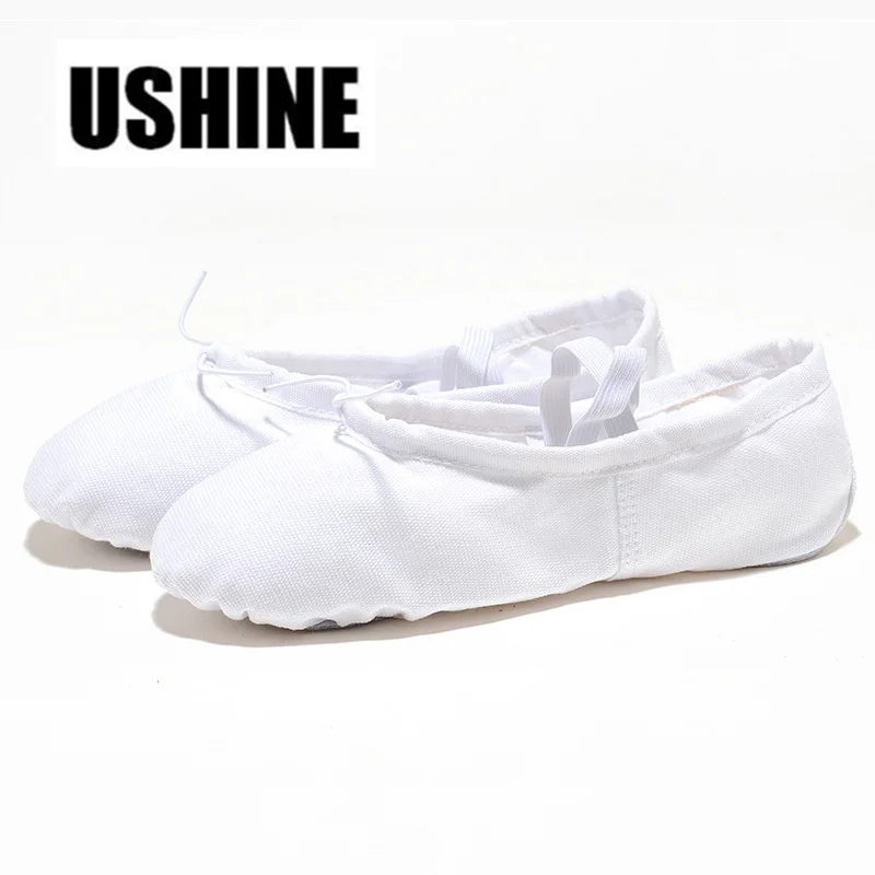 Ushine Eu22-45 Panno Testa Yoga Pantofole Insegnante Palestra Esercizio Indoor Tela Bianco Ballerine Scarpe Da Ballo Per Bambini Ragazze Donna