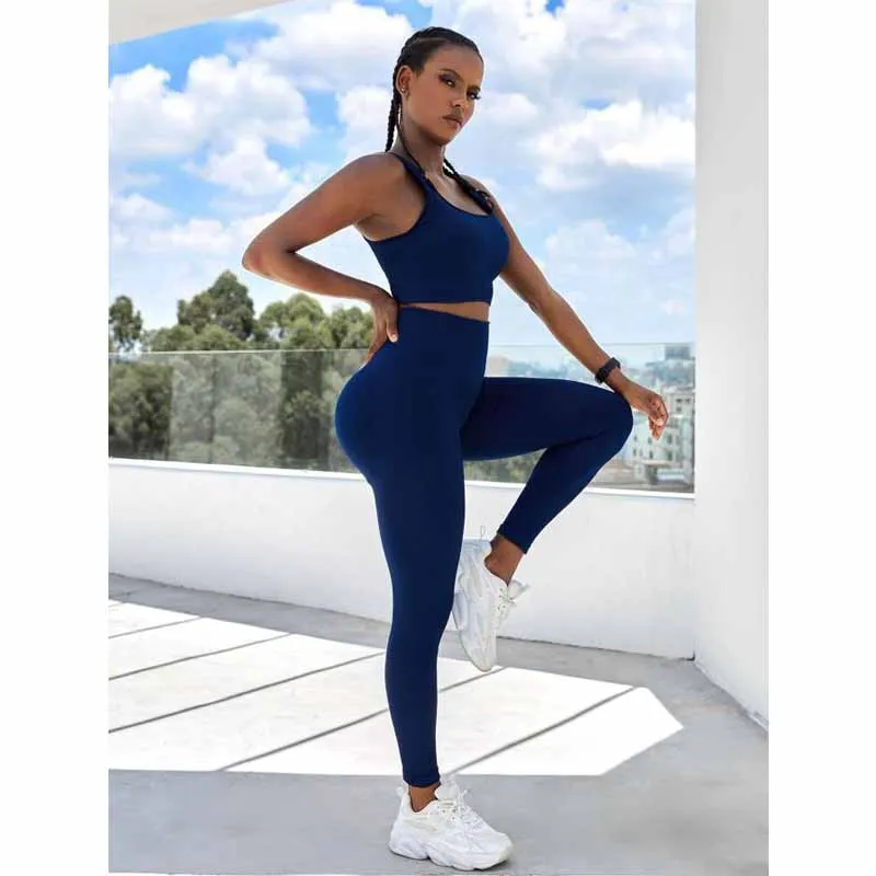 Seamless Fitness Yoga Set Palestra Abiti Sportivi Donne Sexy Abbigliamento Sportivo Abbigliamento Ragazza Pantaloni Bottino Leggings Reggiseno Top Abb