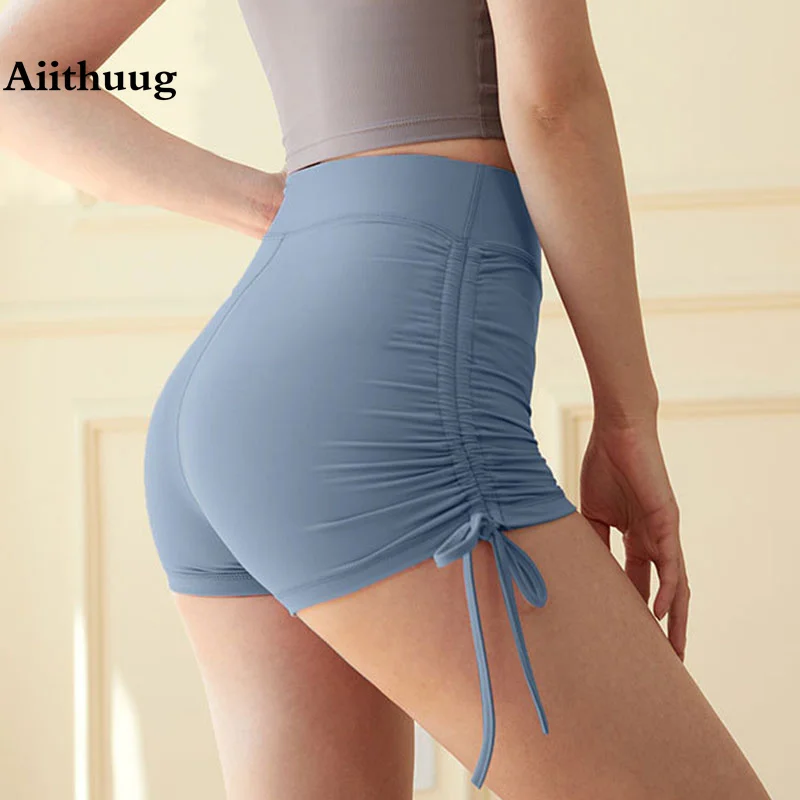 Aiithuug Yoga Short Coulisse Pantaloncini Da Palestra Sexy Workout Short Fitness Running Pantaloni Da Jogging Pantaloncini Attivi Sexy Butt Lifing