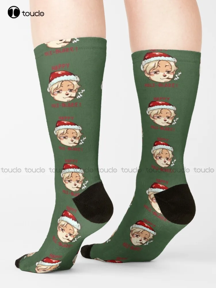 Happy Holi-Blaze Socks Womens Black Fun Socks Personalizzato Personalizzato Unisex Adulto Teen Youth Socks 360 ° Stampa Digitale Harajuku Gift