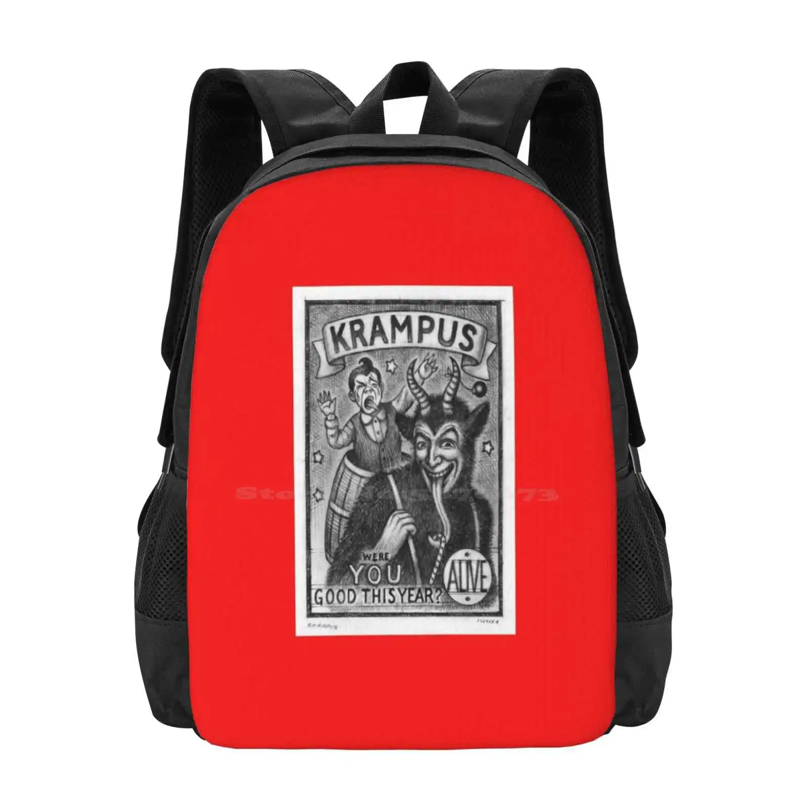 Krampus Teen College Student Zaino Pattern Design Bags Krampus Christmas Sideshow Circus Devil