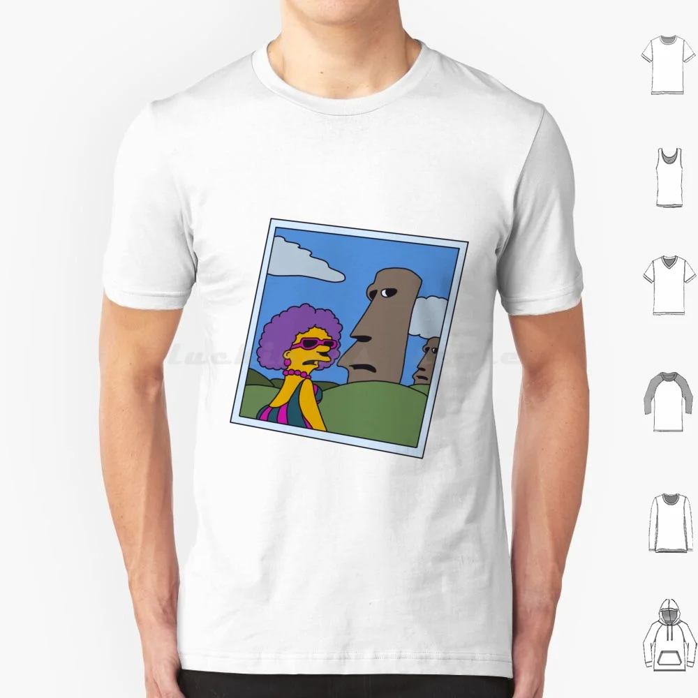 Maglietta Selma Easter Island Big Size 100% Cotone The Patty Selma Patty E Selma Sideshow Bob