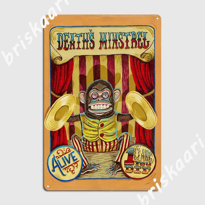 Death S Minstrel Jolly Chimp Sideshow Banner Targa In Metallo Poster Decorazione Del Garage Soggiorno Wall Pub Vintage