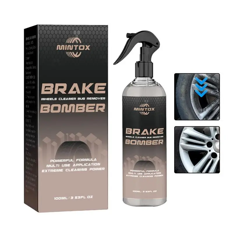 100Ml Car Smacchiatore Brake Bomber Cleaner Spray Agent Con Spugna E Salvietta Efficace Rimozione Della Polvere Ruote Per La Pulizia Pneumatici In Leg