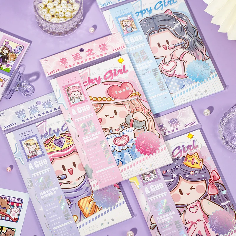 4 Confezioni/Lotto Ago Girl Idol Series Cute Lovely Message Paper Masking Washi Sticker