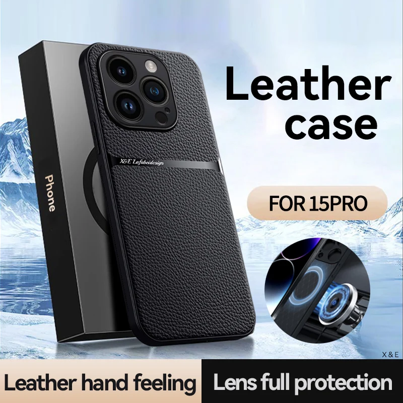 Per Iphone 15 Pro Max Iphone 15 14 13 Custodia Per Telefono In Tinta Unita In Pelle Magnetica Di Lusso Per Iphone 15 Pro Max Cover Antiurto