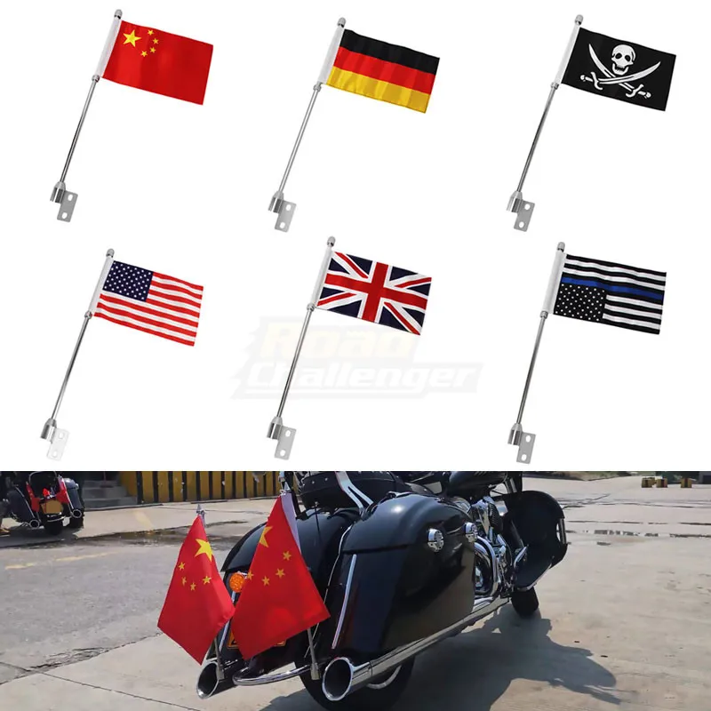 Moto Cromato Portapacchi Pole Germany Skull American Flag Per Indian Chief Dark Horse Per Indian Chief Vintage Moto Parts