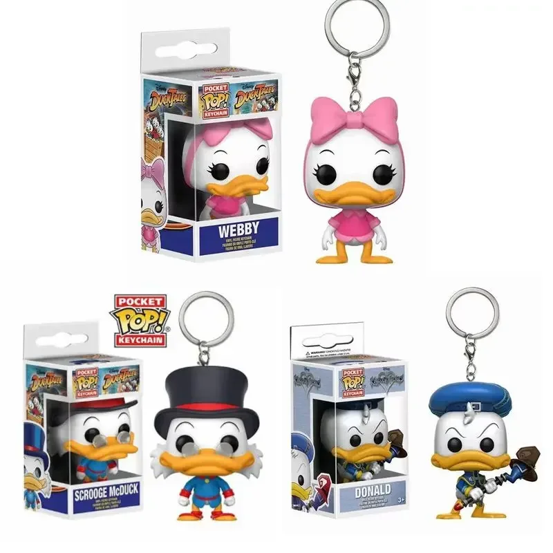 Funko Pop Disney Donald Duck Webby Scrooge Mcduck Portachiavi 4Cm Vinyl Figure Toy Collection Doll Model Toys For Children Gift
