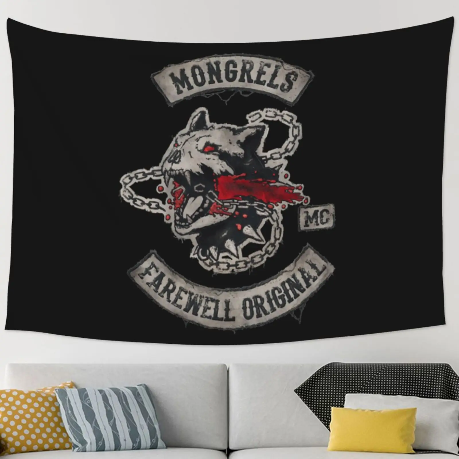 Copia De Mongrel Days Gone Tapestry Wall Hanging Wall Hanging Tessuti Psichedelico Home Stregoneria