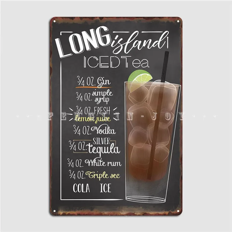 Long Island Iced Tea Metal Sign Cinema Kitchen Garage Club Targa Da Parete Personalizzata Targa In Latta Poster