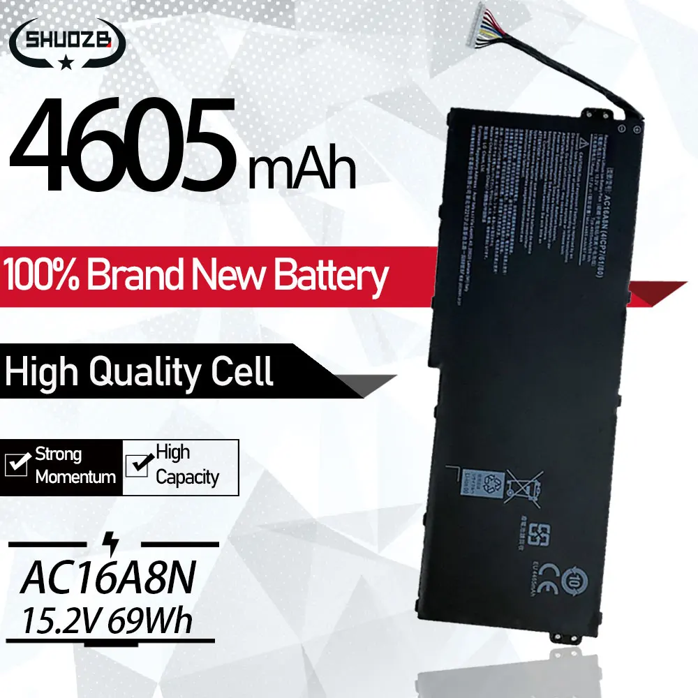 Ac16A8N Batteria Per Acer Aspire V Nitro Vn7-793-738J Vn7-793G-722D V17 V15 Nitro Essere Vn7-593G Vn7-793G 73Yp 78E3 Vn7-793G-55Tm