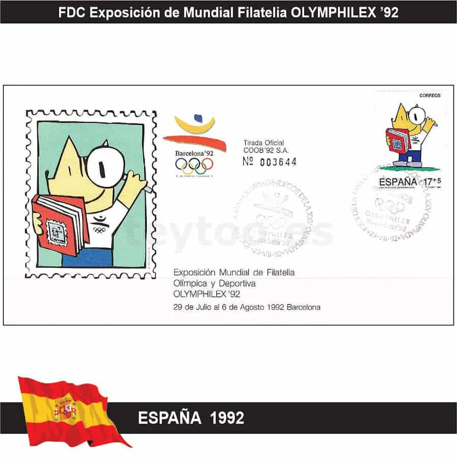 C2316 # Spagna 1992, Mostra Fdc Di Philately Olymphilex '92 (N) Fe #3251
