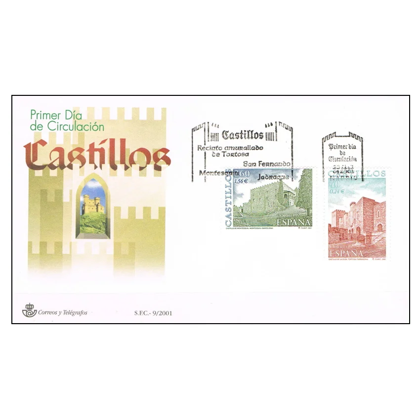 C1690/Spagna 2001, Castelli Fdc (N) - Edifil Fdc3785,3788