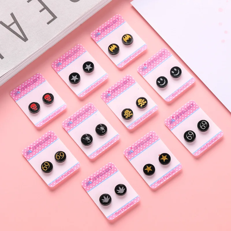 1Pair Nuovo Semplice Acrilico Orecchini Calamita Orecchini Magnetici Di Personalità Degli Uomini Di Thornless Orecchini Di Hip-Hop Delle Donne