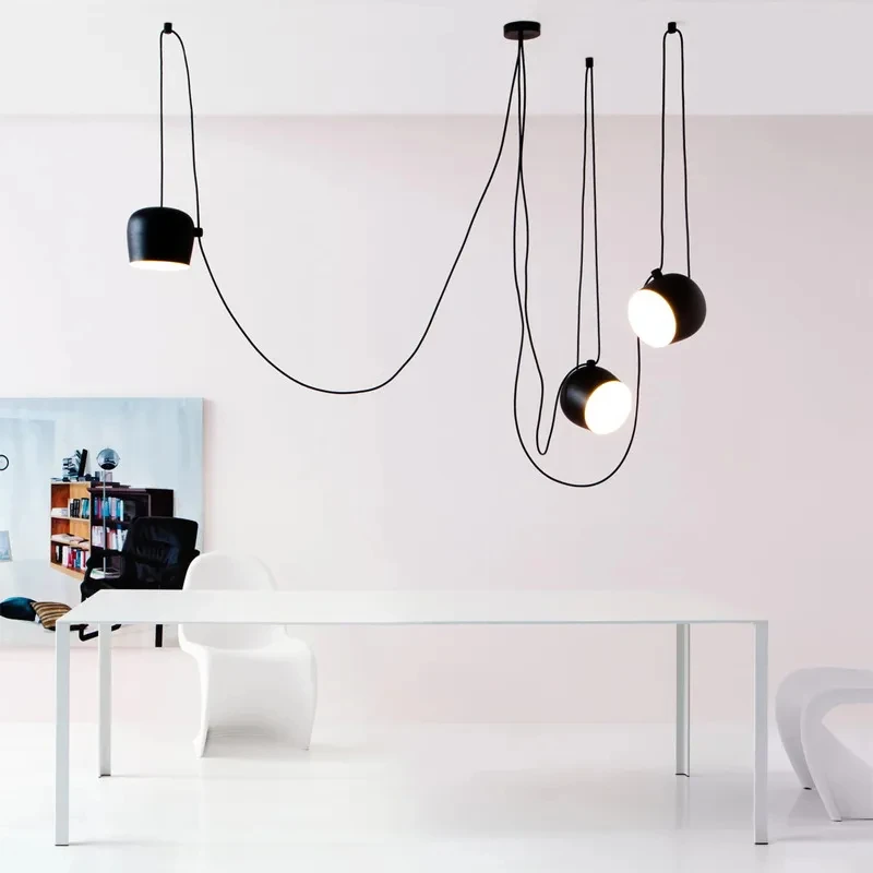 Buybay Italian Industrial Flos Lampadario In Bianco E Nero Regolabile Ristorante Lampada Bar Ufficio Illuminazione A Led Lampada A Sospensione