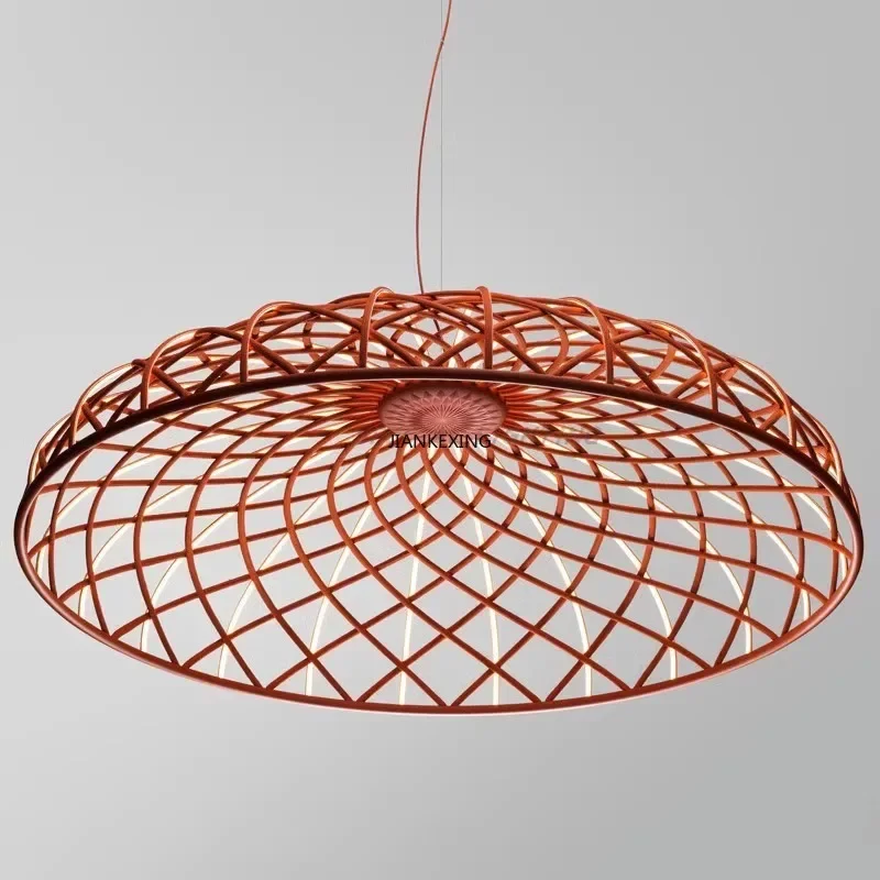 Italiano Flos Replica Skynest Lampade A Sospensione Corda Intrecciata Circolare Led Fuochi D'Artificio Luce Soggiorno Ristorante Lampadario