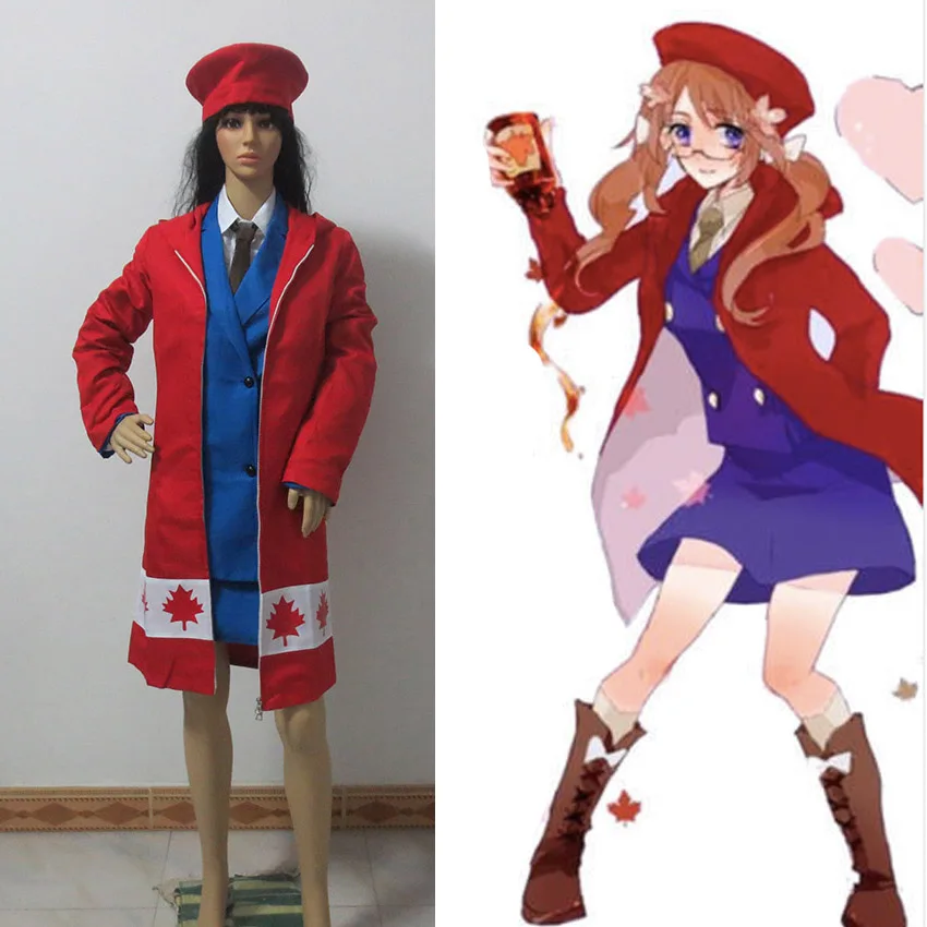 Axis Power Aph Hetalia Canada Jotai Meg Daisy Williams Uniform Dress Costume Cosplay