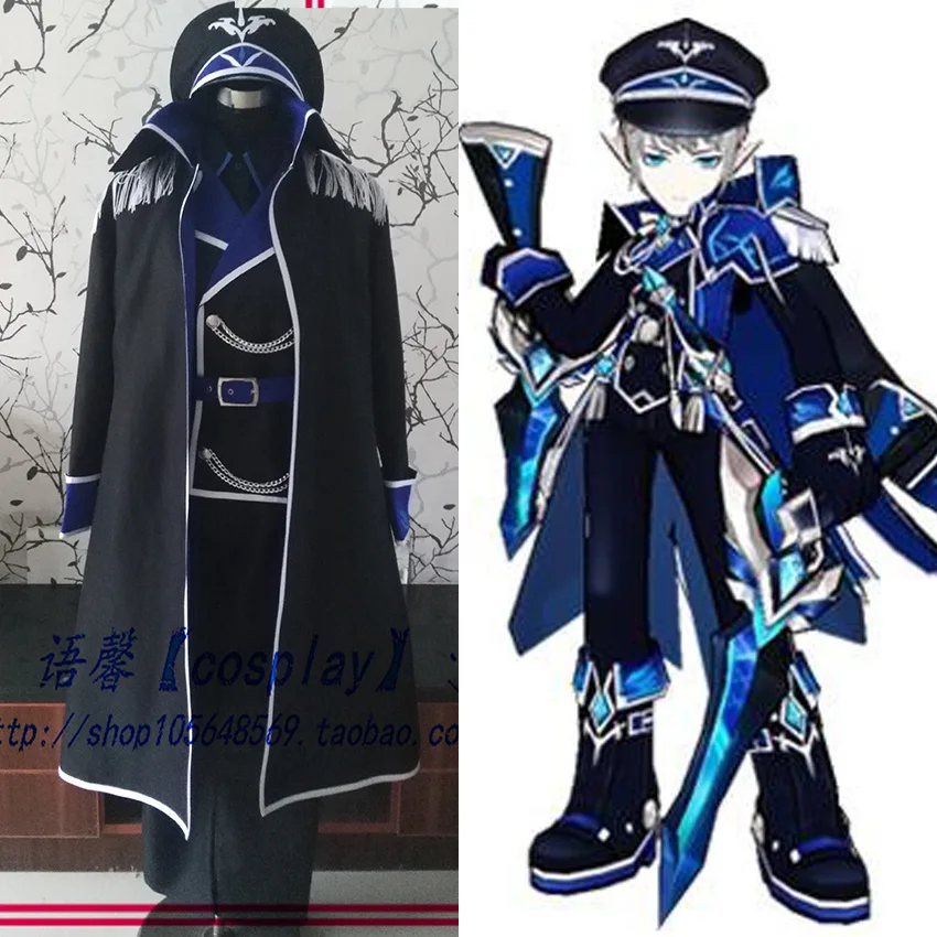 Elsword Lu Ciel Cosplay Ice Caricamento Navy Dress Costume Su Misura
