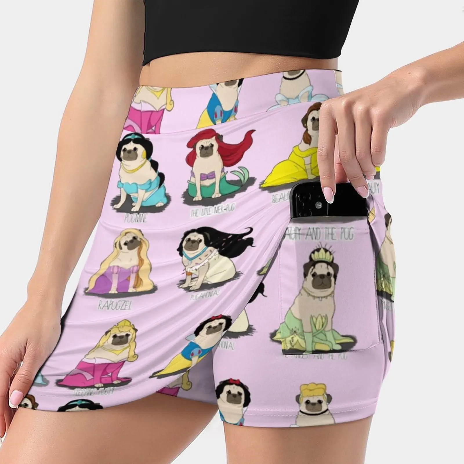 Pug Principesse Gonna Da Donna Minigonne Una Gonna A Righe Con Tasca In Pelle Pug Princess Pug Pug Parody Parody Princess Cute Tiana