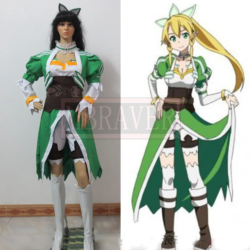 Anime Fairy Dance Sword Art Online Sao Leaves A Cosplay Costume Suguha Kirigaya Set Completo Spedizione Gratuita