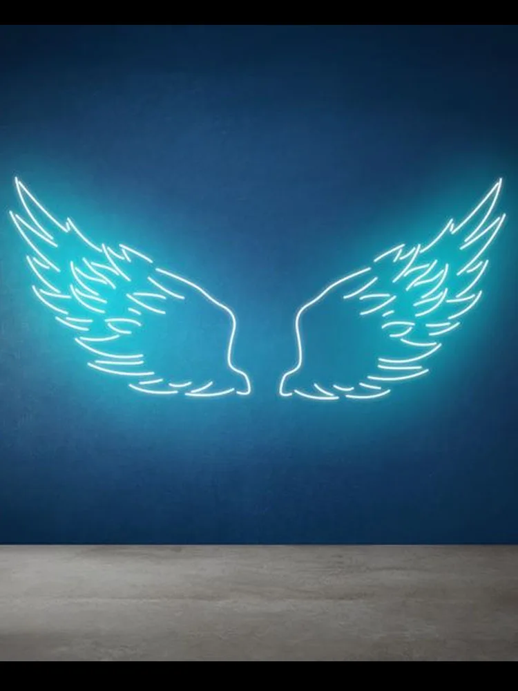 Insegna Al Neon Per Due Ali Love Display Angel Express Wedding Decor Neon Light Up White Wall Sign Insegne Al Neon Per Anime Room Decor