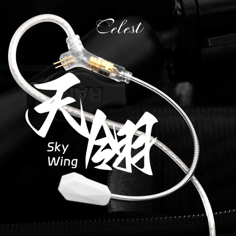 Kinera Celest Sky Wing Cavo Di Aggiornamento Per Auricolari Microfono Super-Cardioide 2Pin 0.78 Iems Gaming Cuffie Per Chiamate In Streaming Live