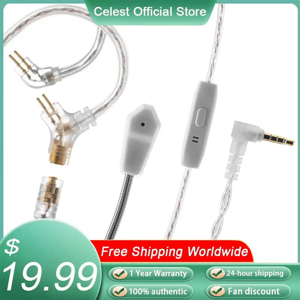 Kinera Celest Sky Wing Cavo Di Aggiornamento Per Auricolari In-Ear Microfono Super-Cardioide 2Pin 0.78 Iems Gaming Live Streaming Chiamata Headest