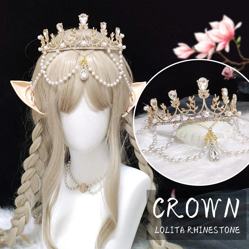 Super Fairy Crown Copricapo Lolita Goddess Kc Gothic White Angel Feather Wings Crystal Crown Fascia Per Capelli Accessori Per Capelli