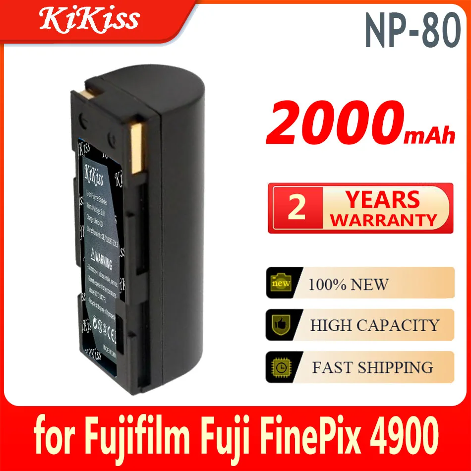 Batteria Kikiss Np-80 (Mx1700) 2000Mah Per Fujifilm Fuji Finepix 4900 4800 Zoom Mx-1700 Mx-2700 Mx-2900 Mx-4800 R-D1