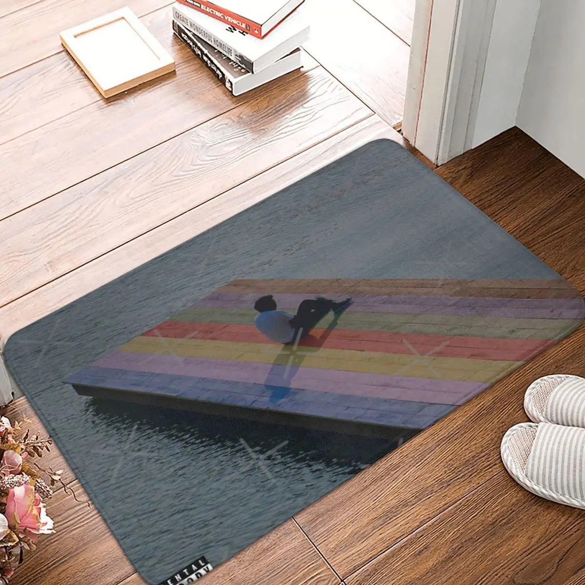 Il Tappeto Blu Melodico Tappeto Parquet Morbido Mat