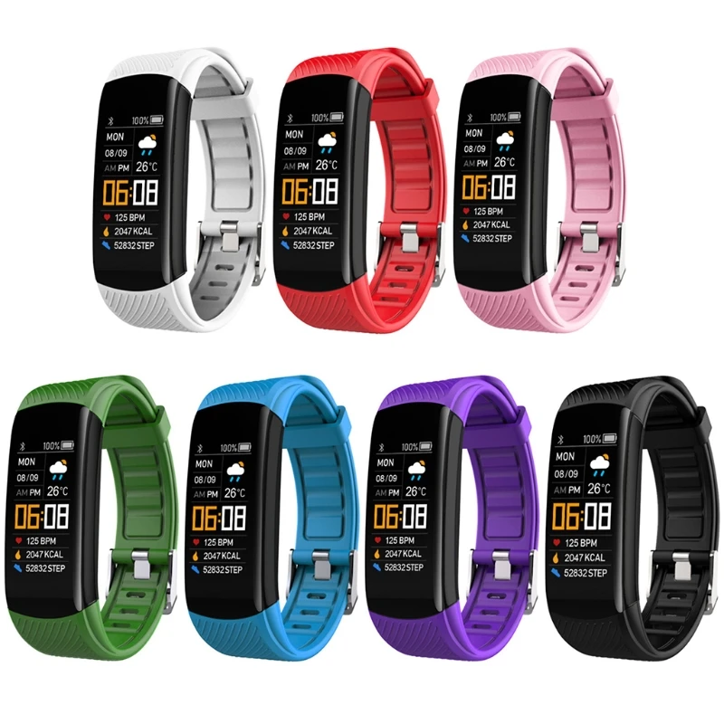 C5 Fitness Tracker Con Cardiofrequenzimetro Monitoraggio Attività Sportiva Tracker Orologio Braccialetto Intelligente Impermeabile Per Tutti I T21A