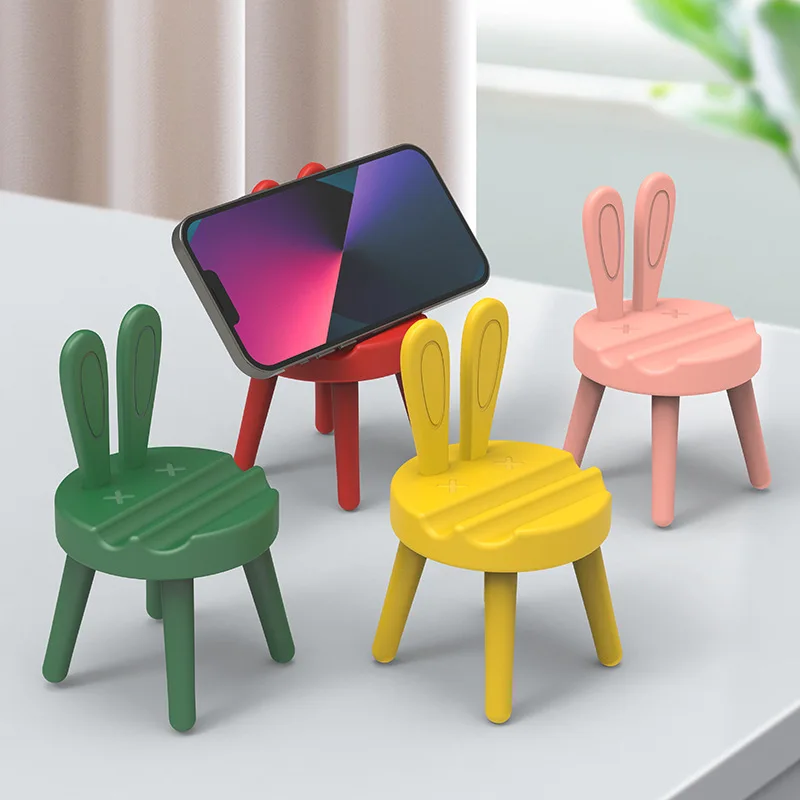 Creative Cute Chair Small Stool Desktop Mobile Phone Holder  Home Decoration Accessories  Phone Stand Holder
