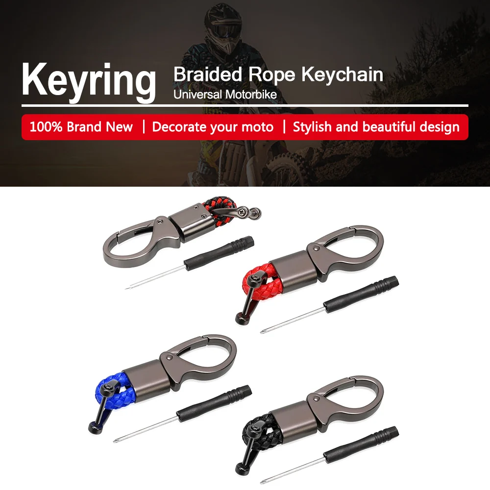 For Kawasaki Z900 Z900Rs Z900Se Z1000 Z1000Sx Ninja Z1000R  Accessories Motorcycle Keyring Metal Key Ring Braided Rope Keychain