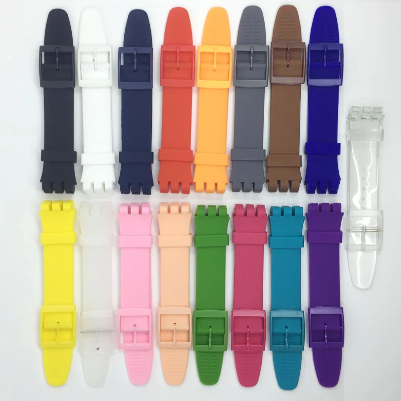 Cinturino Nero Per Cinturino Swatch Fibbia Per Cinturino In Silicone Swatch 17Mm 19Mm 20Mm Cinturino In Gomma Accessori Per Orologi 16Mm