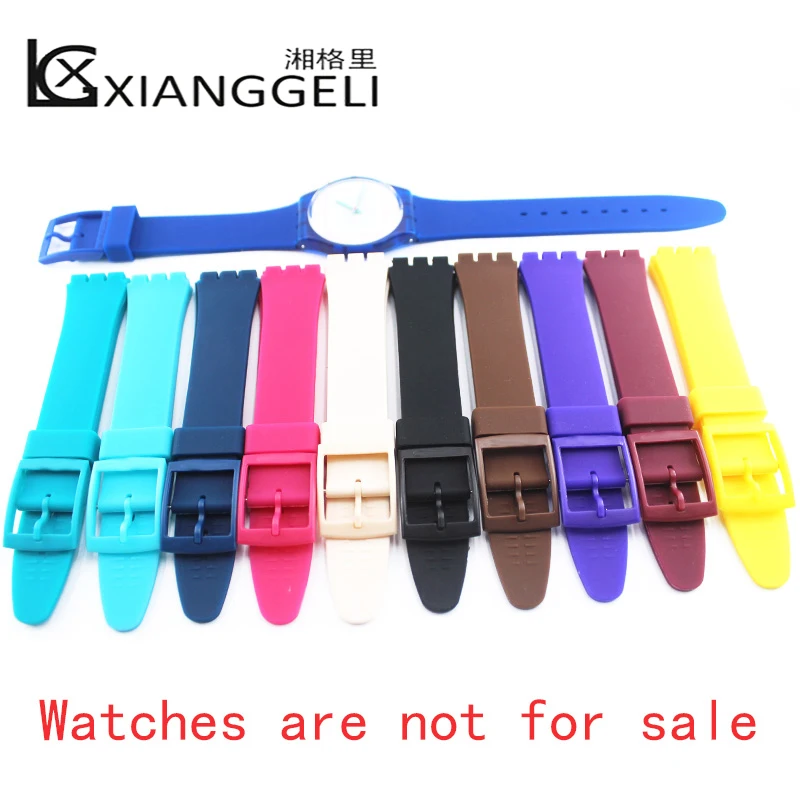 Accessori Per Orologi Cinturino In Silicone Con Fibbia Ad Ardiglione 17Mm 19Mm Per Cinturini Swatch Gb274 Gw164 Suob704 Suow701 Cinturini Per Orologi 