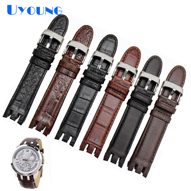Cinturino In Vera Pelle Di Alta Qualità Per Swatch Yrs403 412 402G Cinturino 21Mm Cinturino Da Uomo Con Cinturino Curvo