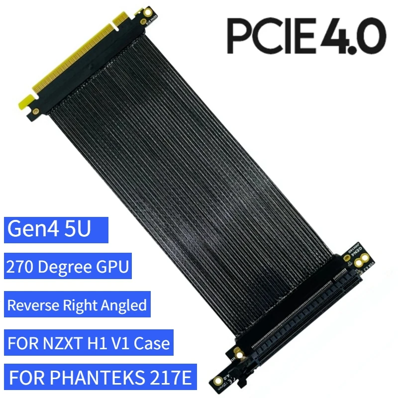 Phanteks 217E Nzxt H1 Atx Chassis Pci Express 4.0 X16 Cavo Riser 270 ° Scheda Grafica Ad Angolo Retto Inverso Estensione Gpu Verticale
