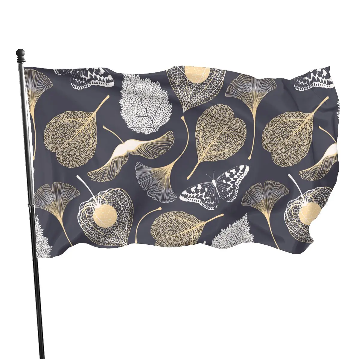 Ginkgo Biloba Golden Luxury Flag Per Outdoor Garden Party Housing Decoration Poliestere Con Buttonhole In Ottone Per Regali Per Bambini Da Donna