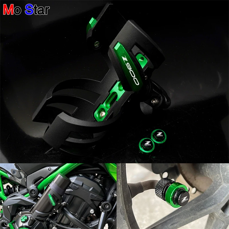 Per Kawasaki Z900 Z900 Z900 Se Z900Rs 2017-2024 Accessori Portaborraccia Moto Portaborraccia E Coperchio Tappi Valvola Pneumatico
