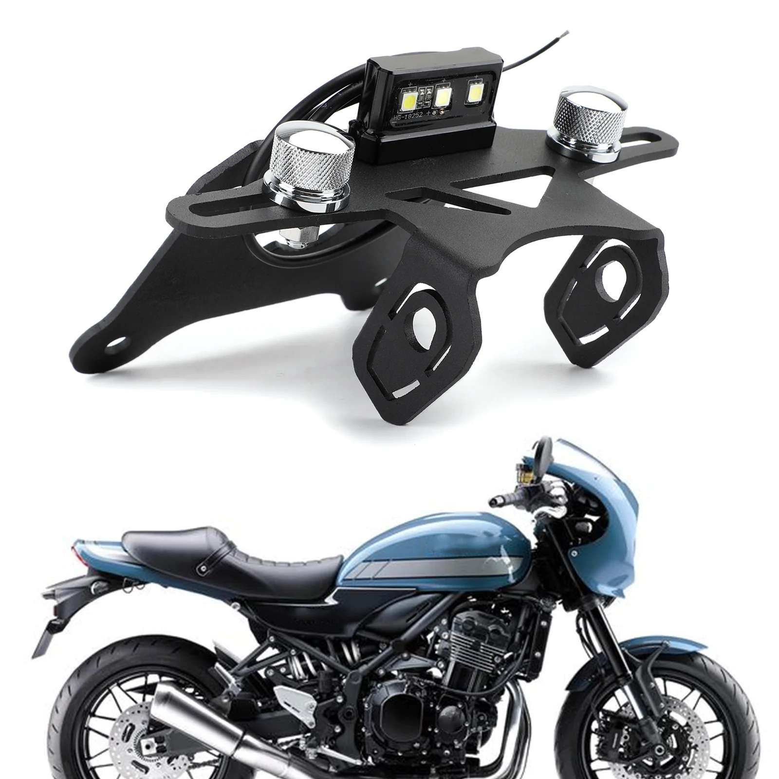 Artudatech Cnc Motorcycle Led License Plate Bracket Holder For Kawasaki Z900Rs 2018-2019