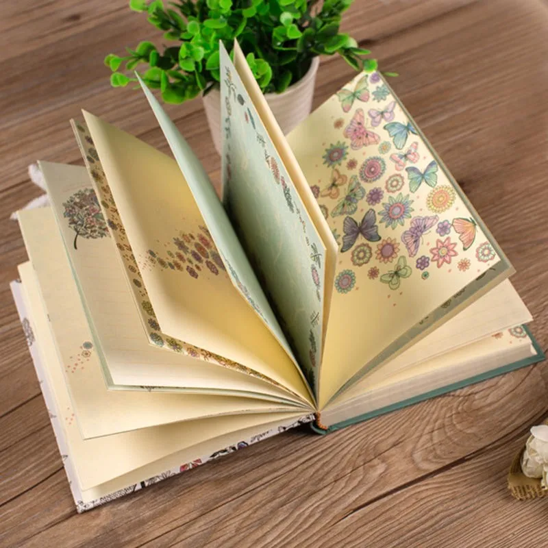 2024 New Secret Garden Series Pretty Flora A5 Diario Quaderno E Diari Planner Agenda Sketchbook Confezione Regalo Cancelleria Kawaii