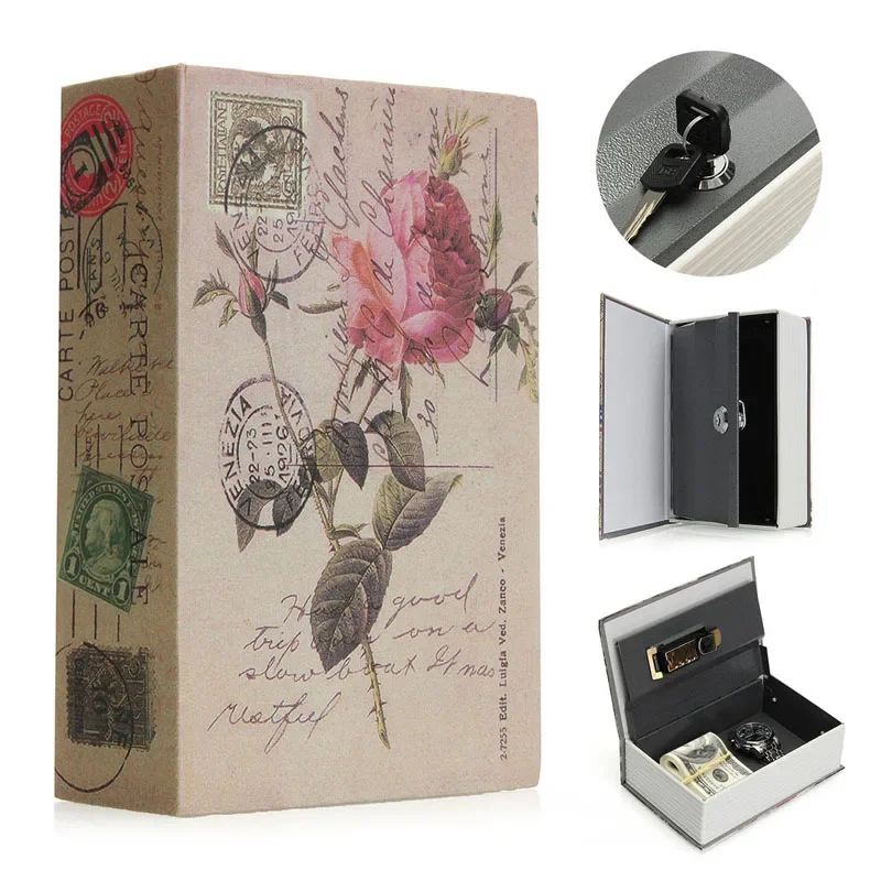 Fun Insurance Book Box Simulazione Key Lock Metal Steel Cash Security Secret Hidden Piggy Bank Storage Box Secret Stash