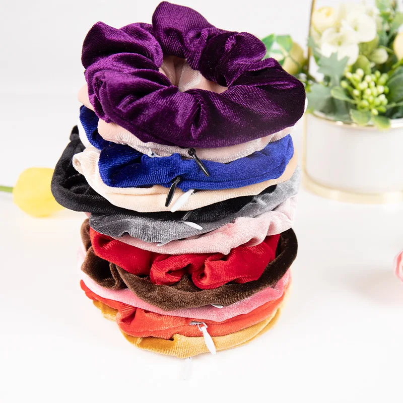 Sight Secret Hair With Zip Stash Pocket Tie Hair Scrunchie Travel Diversion Stash Safe Container Muslimatexmuslimah Scomparto Portaoggetti Nascosto