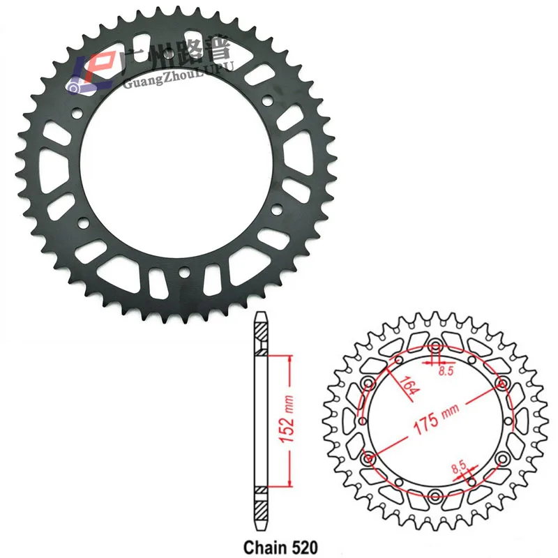 520 Pignone Posteriore Moto Per Yamaha Tt-R250 Ttr250 99-06 Tt500 77-80 Wr125 1998